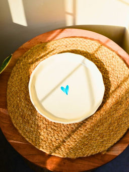 WEAVING HOMES - Teal Heart Plate