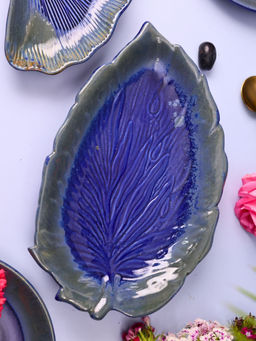 WEAVING HOMES - Royal Blue Betel Leaf Platter