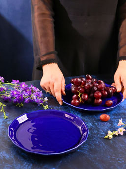 WEAVING HOMES - Royal Blue Snack Plate