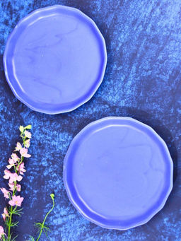 WEAVING HOMES - Matte Blue Snack Plate