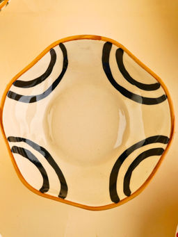 WEAVING HOMES - White Abstract Bowl
