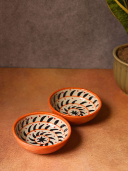 WEAVING HOMES - Orange Spiral Nut Bowl
