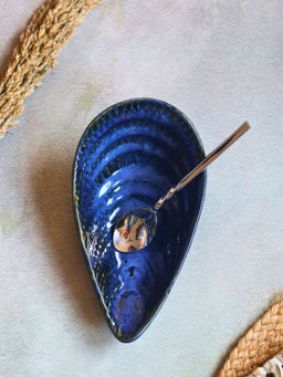 WEAVING HOMES - Blue Serving Bowl