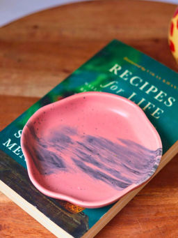 WEAVING HOMES - Red & Black Ombre Handmade Dessert Plate