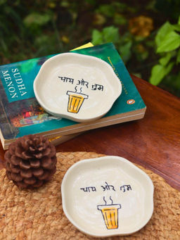 WEAVING HOMES - Chai or Tum Handmade Dessert Plate The Chai Lovers Edit