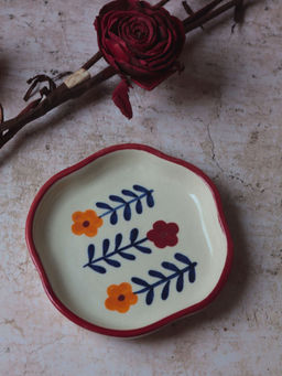 WEAVING HOMES - Floral Bloom Handmade Dessert Plate