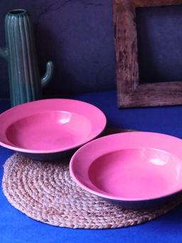 WEAVING HOMES - Pink Pasta Plate