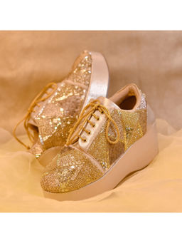 Around Always - Amyra Golden Wedges Sneaker