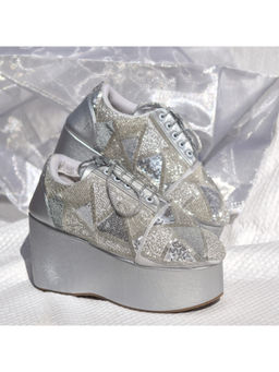Around Always - Amyra Silver Wedges Sneaker
