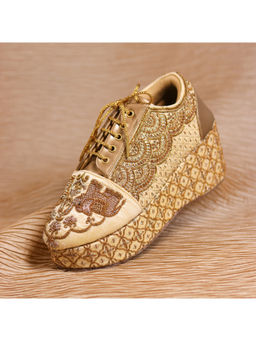 Around Always - Goonj Golden Wedges Sneaker