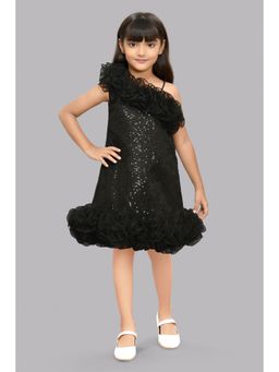 Pink Chick - Sequined A-Line Party Dress Black