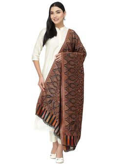 Anekaant - Lush Black & Multi Single Kaani Floral Polyester Modal Shawl