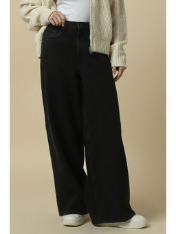 Allen Solly - Women Black Wide Fit Light Wash Jeans