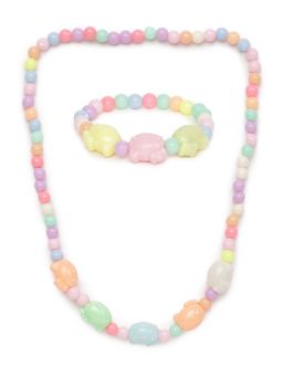 EL REGALO - Kids Girls Jewellery Necklace and Bracelet Combo Multi Color (Set of 2)