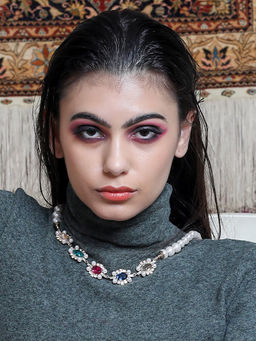 Odette - Multicoloured Gemstone Embellished Pearl Necklace