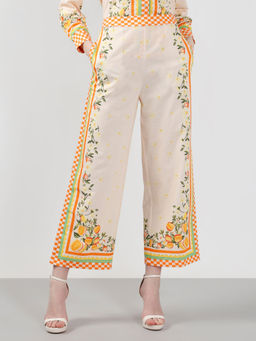 VERO MODA - Yellow Floral Printed Pant
