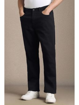 Louis Philippe - Men Black Dark Wash Regular Fit Jeans