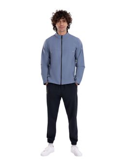 STRCH - Blue Solid Regular Fit Full Sleeve Training Jacket