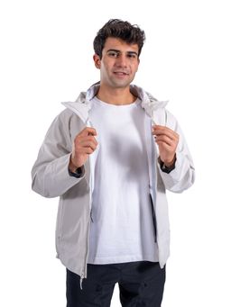 STRCH - White Solid Regular Fit Full Sleeve Zip Jacket
