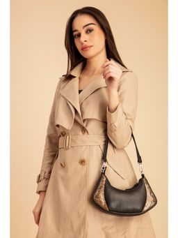 ABELARDO DE MODA - Medium Luna Black Leather Shoulder Bag