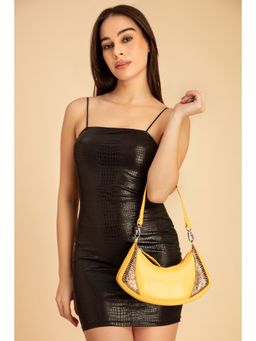 ABELARDO DE MODA - Medium Luna Yellow Leather Shoulder Bag