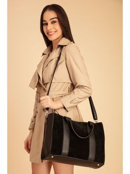 ABELARDO DE MODA - Large Mud Pie Black Leather Tote Bag