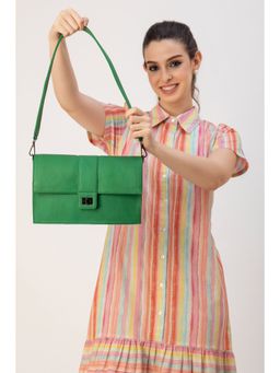 ABELARDO DE MODA - Medium Valencia Green Leather Shoulder Bag