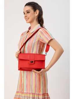 ABELARDO DE MODA - Medium Valencia Red Leather Shoulder Bag