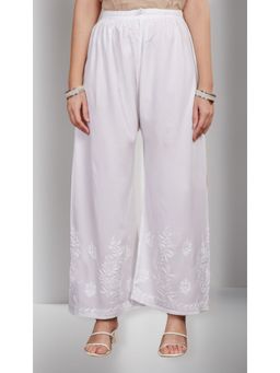 UNDYED - White Chikankari Cotton Palazzo