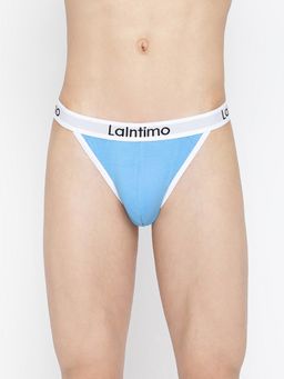 La Intimo - Blue Thigh High Thong Brief