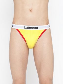 La Intimo - Yellow Thigh High Thong Brief