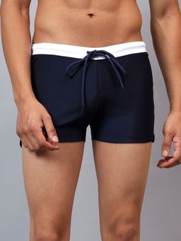 La Intimo - Arctic Swim Navy Blue With Contrast Waistband And Pocket Trunk
