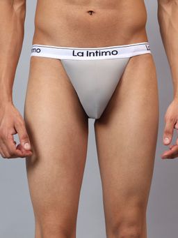 La Intimo - Go Soft Minicheek Grey Thong Brief