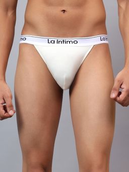 La Intimo - Cream Snazzy Soft Wear Thong Brief
