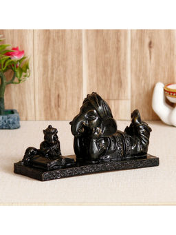 eCraftIndia - Lord Ganesha Sitting With Mushak Handcrafted Decorative Polyresin Figurine