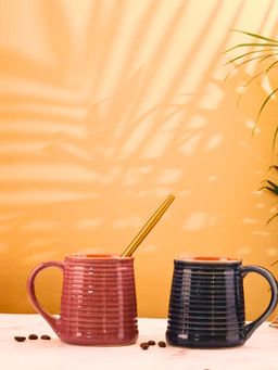 WEAVING HOMES - Multi-Color Coffee Mugs (Pack of 2)