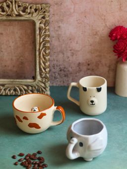 WEAVING HOMES - White Joy Sip Mugs (Pack of 3)