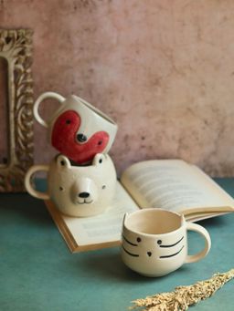 WEAVING HOMES - White Paw & Pours Mugs (Pack of 3)