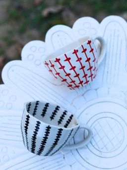 WEAVING HOMES - White Crosses Mugs (Pack of 2)