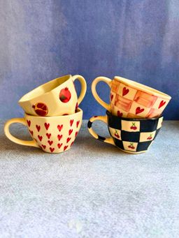 WEAVING HOMES - Multi-Color Pinteresty Coffee Mugs (Pack of 4)