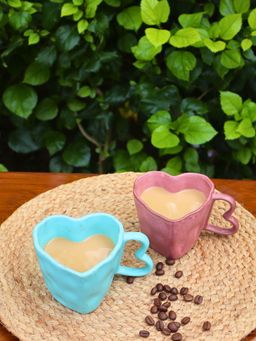 WEAVING HOMES - Multi-Color Heart Shaped Mugs (Pack of 2)
