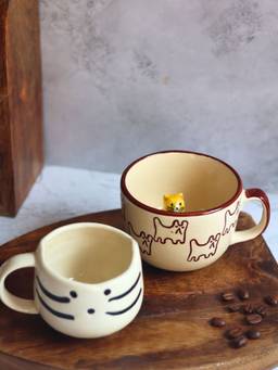 WEAVING HOMES - White The OG Cat & Kitty Mugs (Pack of 2)