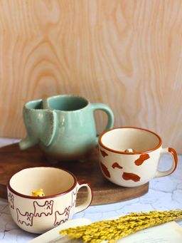 WEAVING HOMES - Multi-Color Ele, Dog & The OG Cat Mugs (Pack of 3)
