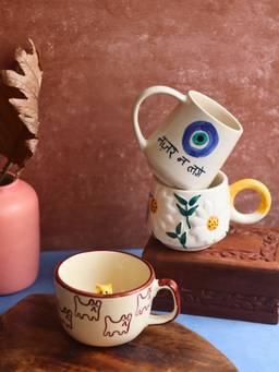 WEAVING HOMES - White Bestselling Mugs (Pack of 3)