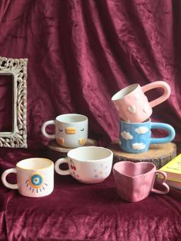 WEAVING HOMES - Multi-Color Most Aesthetic Mugs (Pack of 6)
