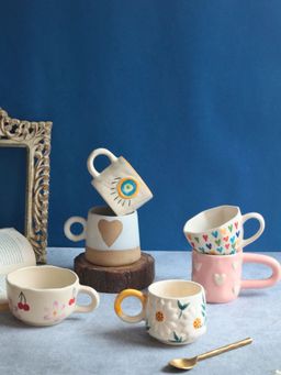 WEAVING HOMES - Multi-Color Berry & Bloom Love Mugs (Pack of 6)