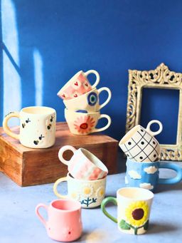 WEAVING HOMES - Multi-Color Bloom & Brew Mugs (Pack of 10)