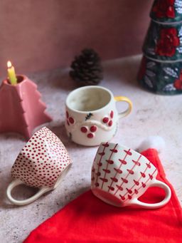 WEAVING HOMES - White Snowy Cheers Mug (Pack of 3)