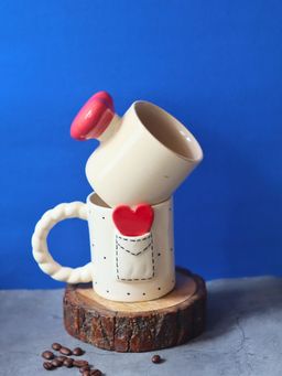 WEAVING HOMES - White Heartbeat & Love Letter Mug (Pack of 2)