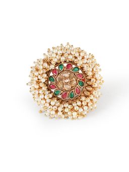 Indie Du Jour - Pearl Cluster Stone Embellished Ring